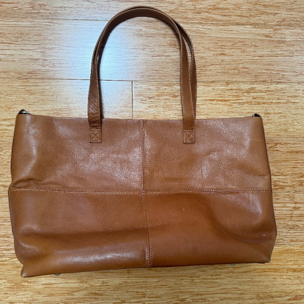 Peil Brown Leather Tote Bag